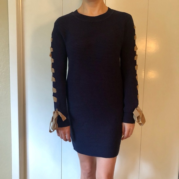 NWOT Lace-up Sleeve Sweater Dress - Picture 4 of 4